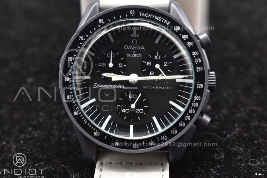 Moonwatch Mercury Strap Mission Omega on Nylon Quartz Swatch to Bioceramic x 0317